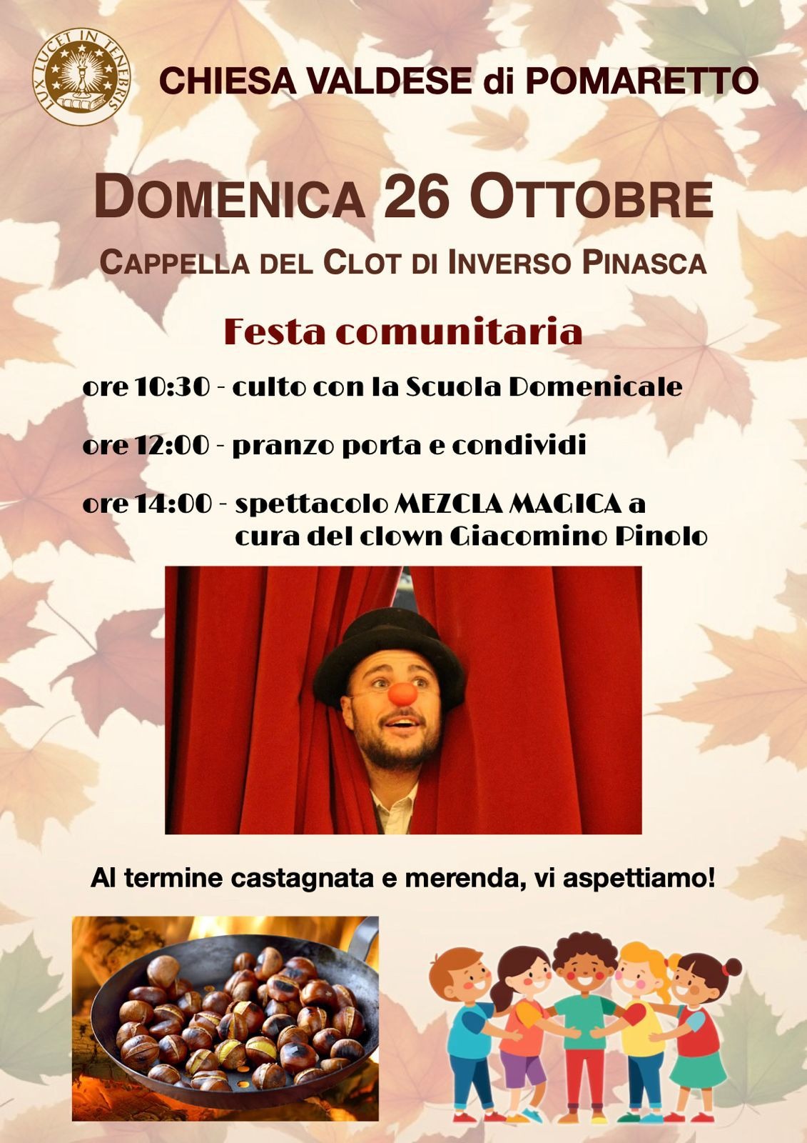 Festa comunitaria domenica 26 ottobre